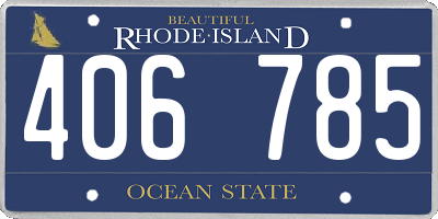 RI license plate 406785