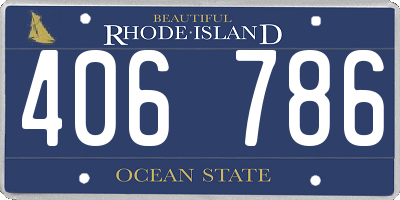 RI license plate 406786