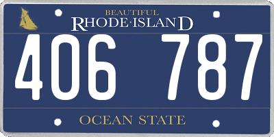 RI license plate 406787