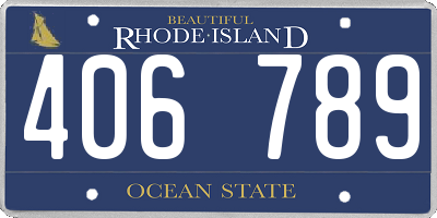 RI license plate 406789
