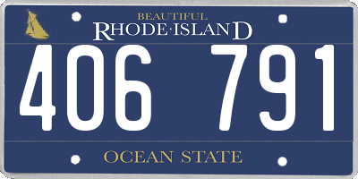 RI license plate 406791