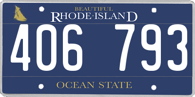 RI license plate 406793