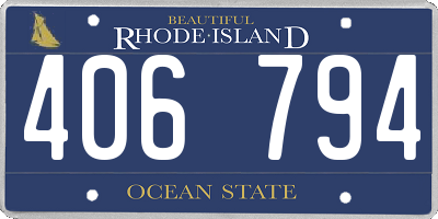RI license plate 406794