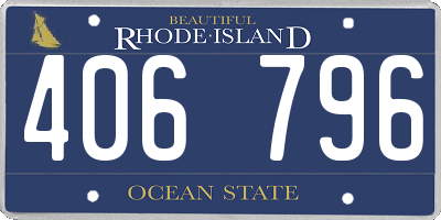 RI license plate 406796
