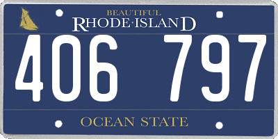 RI license plate 406797