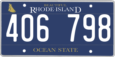 RI license plate 406798