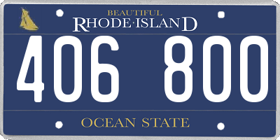 RI license plate 406800