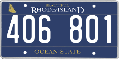 RI license plate 406801
