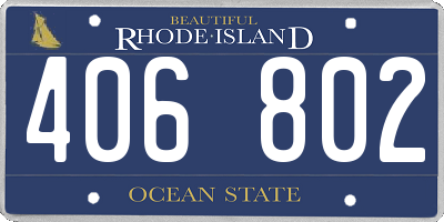 RI license plate 406802