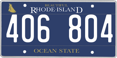 RI license plate 406804