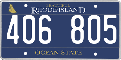 RI license plate 406805