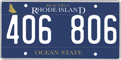 RI license plate 406806