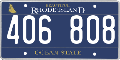 RI license plate 406808