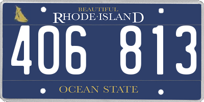 RI license plate 406813