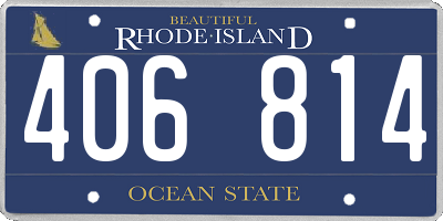 RI license plate 406814