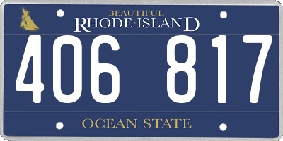RI license plate 406817
