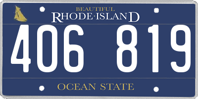 RI license plate 406819