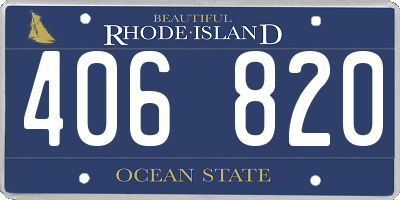 RI license plate 406820