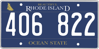 RI license plate 406822