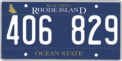 RI license plate 406829