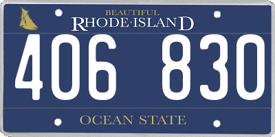 RI license plate 406830
