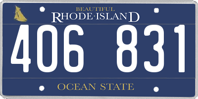 RI license plate 406831