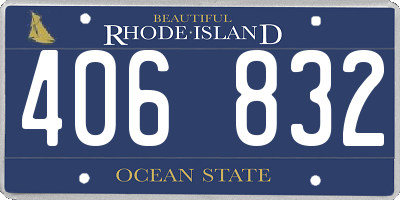 RI license plate 406832