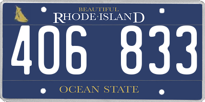 RI license plate 406833