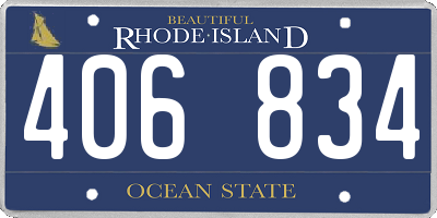 RI license plate 406834
