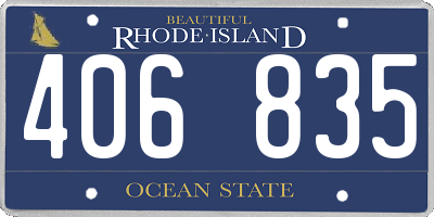 RI license plate 406835