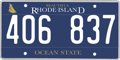 RI license plate 406837