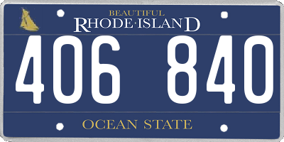 RI license plate 406840