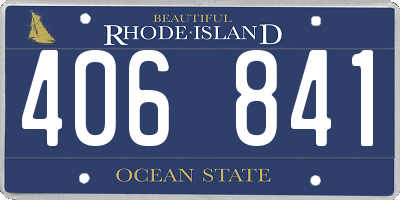 RI license plate 406841
