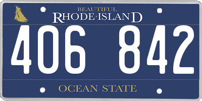 RI license plate 406842