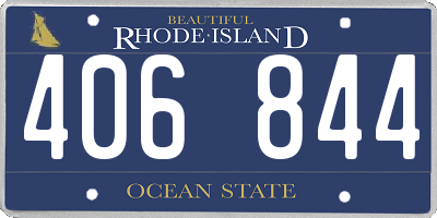 RI license plate 406844