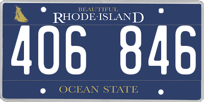 RI license plate 406846