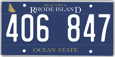 RI license plate 406847