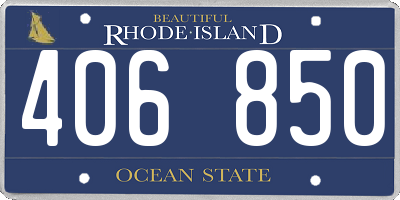 RI license plate 406850