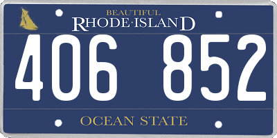 RI license plate 406852