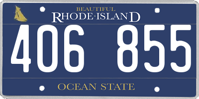 RI license plate 406855