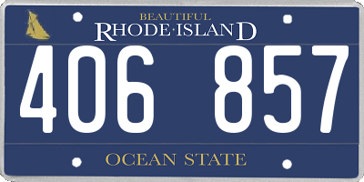 RI license plate 406857