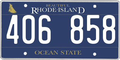 RI license plate 406858