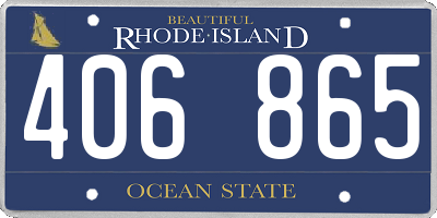 RI license plate 406865