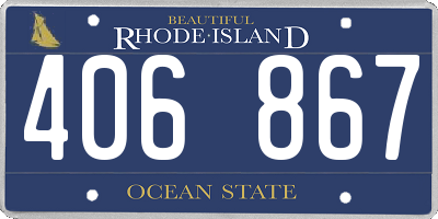 RI license plate 406867