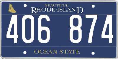 RI license plate 406874
