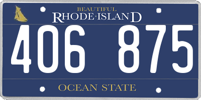 RI license plate 406875