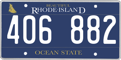RI license plate 406882