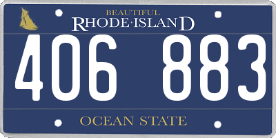 RI license plate 406883