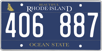 RI license plate 406887