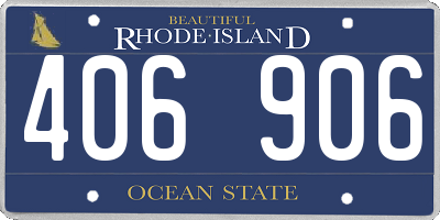RI license plate 406906